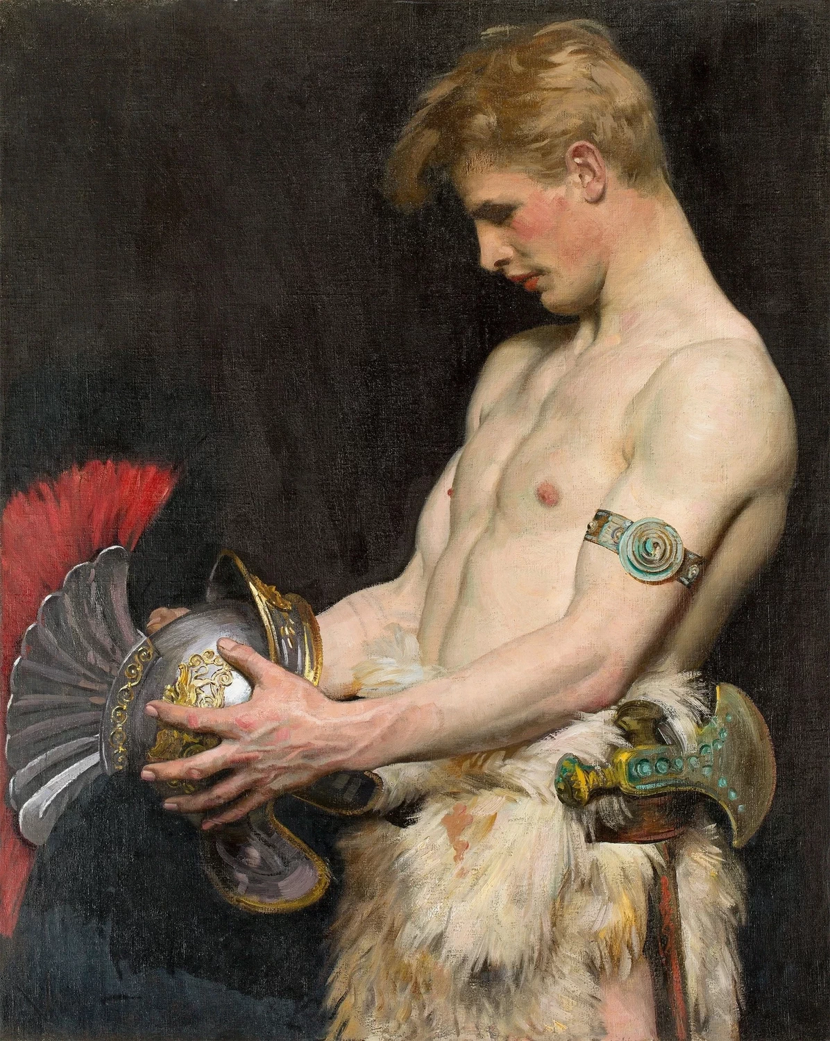 Guerriero germanico con elmo